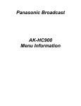 Panasonic AK-HC900 Menu Information