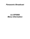 Panasonic AJ-SPX800 Menu Information