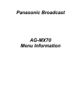 Panasonic AG-MX70 Menu Information