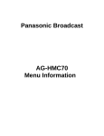 Panasonic AG-HMC70 Menu Information