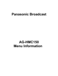 Panasonic AG-HMC150 Menu Information