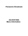 Panasonic AG-DVX100A Menu Information
