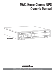 Panamax M1500-UPS User's Manual
