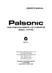 Palsonic TFTV765 User's Manual