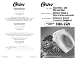 Oster 2498 User's Manual