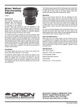 Orion HELICAL FINE-FOCUSING ADAPTER 13025 User's Manual