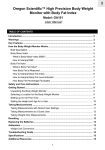 Oregon Scientific High Precision Body Weight Monitor with Body Fat Index GA 101 User's Manual