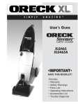 Oreck XLS465 User's Manual