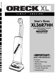 Oreck XL36R7HH User's Manual