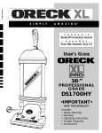 Oreck DS1700HY User's Manual