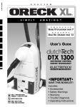 Oreck DUTCHTECH DTX 1300 User's Manual
