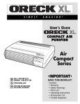 Oreck COMPACT AIR PURIFIER User's Manual