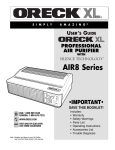 Oreck AIR8 Series User's Manual