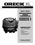 Oreck 9COMPACTO User's Manual