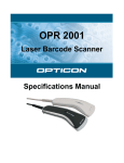 Opticon OPR 2001 User's Manual