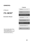 Onkyo TXSR307 User's Manual