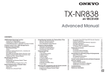 Onkyo TX-NR838 Owner's Manual