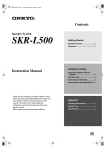 Onkyo SKR-L500 User's Manual