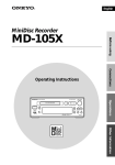 Onkyo MD-105X User's Manual