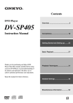 Onkyo DV-SP405 User's Manual