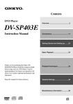 Onkyo DV-SP403E User's Manual