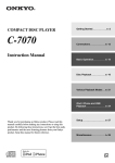 Onkyo C-7070 Owner's Manual