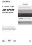 Onkyo BD-SP808 User's Manual
