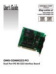 Omega Vehicle Security OMG-COMM232-PCI User's Manual