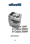 Olivetti d-copia 16MF User's Manual