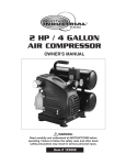 Northern Industrial Tools 2 HP / 4 GALLON AIR COMPRESSOR User's Manual