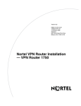 Nortel Networks Nortel VPN Router 1750 User's Manual