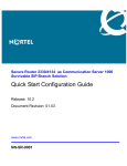 Nortel Networks Nortel Secure Router 2330 User's Manual