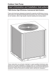 Nordyne T3BN User's Manual