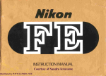 Nikon FE Film Camera FE User's Manual