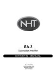 NHT SA-3 User's Manual