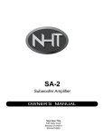 NHT SA-2 User's Manual
