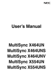 NEC X464UN-2 User's Manual