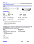 NEC NP-M322W Installation and Setup Guide