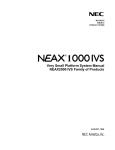 NEC NEAX1000IVS User's Manual