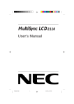 NEC MultiSync LCD2110 User's Manual