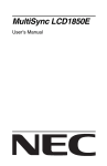 NEC MultiSync LCD1850E User's Manual