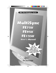NEC MultiSync FE1250 User's Manual