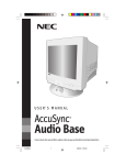 NEC AccuSync Audio Base User's Manual