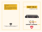 Nady Systems XR-61 User's Manual