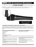 Nady Systems Microphone SPC-20 User's Manual