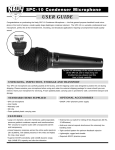 Nady Systems Microphone SPC-10 User's Manual