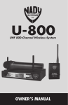 Nady Systems Headphones U-800 User's Manual