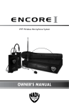 Nady Systems ENCORE1HTSYSF User's Manual