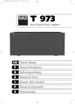 NAD Electronics T 973 User's Manual