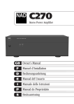 NAD Electronics C270 User's Manual